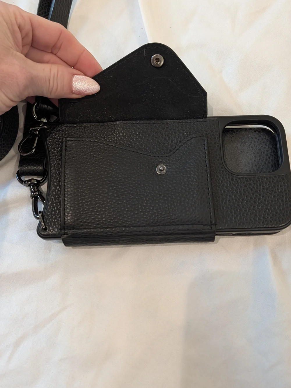 Bandolier Black Crossbody Phone Case with Strap